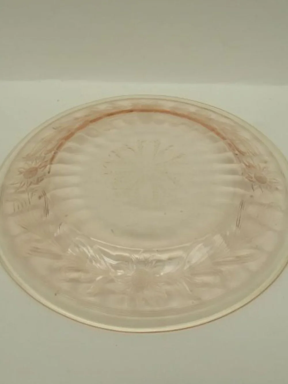 Jeannette Depression Glass Pink SUNFLOWER 9 Inch Dinner Plate